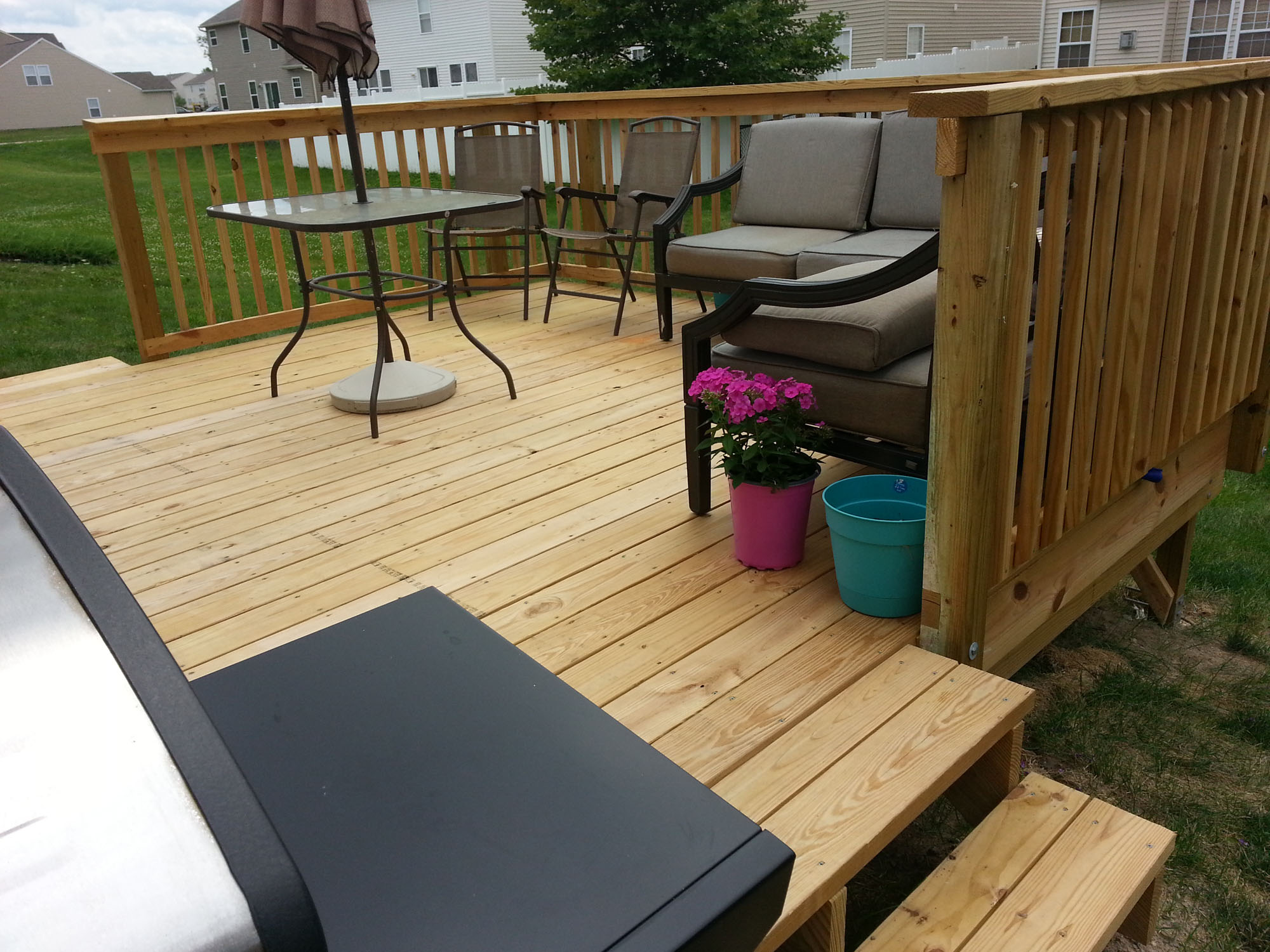 A brand new treated deck